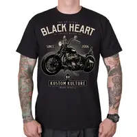 Triko BLACK HEART Motorcycle černá L