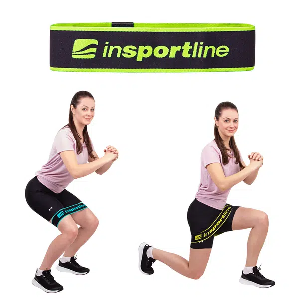 Posilovací smyčka inSPORTline Hiplop S 60x6 cm / 13 kg fluo zelená