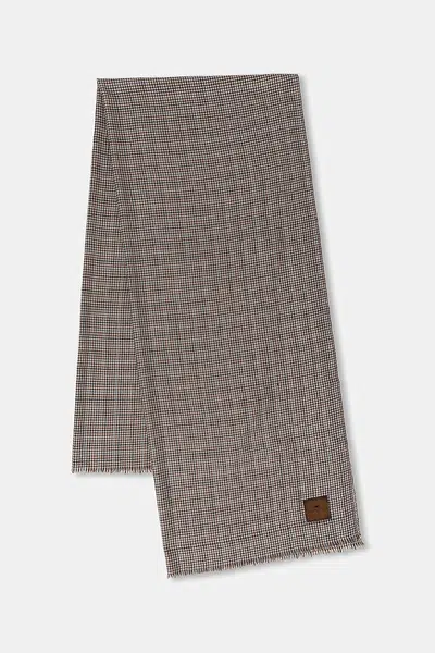 Vlněná šála Weekend Max Mara QUANTUM dámská, hnědá barva, vzorovaná, 2525546045600