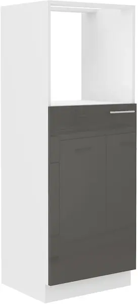 Vyšší skříňka na vestavnou troubu Lara 60 DKPL-162 1F BB Barva korpusu: Bílá, Barva dvířek: Šedý lesk