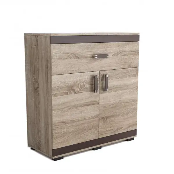 Komoda P25 100 cm Barva korpusu: Bílá, Lišta: Bílá, Barva dvířek: Trufla