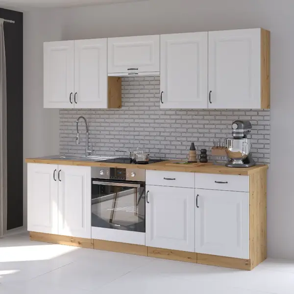 Kuchyňská linka 240 cm Stilo 2 Barva korpusu: Dub Artisan + Bílý mat