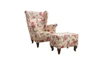 Křeslo Rojal s taburetem Sandiano 2108 Provedení: Pouze křeslo, Nožičky: Přírodní dub, látka: Sandiano 2108