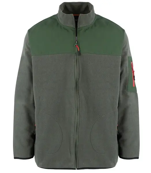 Pri Men's classic warm fleece plus size zip-up sweatshirt