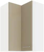 Horní rohová skříňka Lara 60x60 GN-90 2F (90°) Barva korpusu: Bílá, Barva dvířek: Cappucino lesk