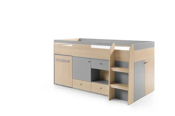 Vyvýšená postel Oro OR8 Barva korpusu + barva dveří: Šedá /Dub biscuit