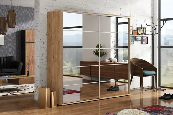 Šatní skříň Ska A19 XL Barva korpusu: Dub - Craft zlatý, Rozměry: 175 cm, Dveře: Bílé