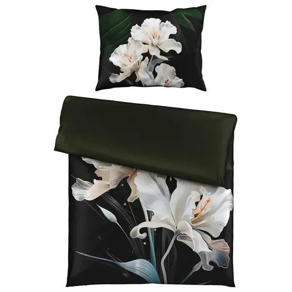 Esposa OBOUSTRANNÉ POVLEČENÍ, satén, černá, bílá, 140/200 cm