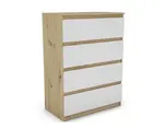 Komoda se 4 zásuvkami Carlos, dub artisan/bílá, 75 cm
