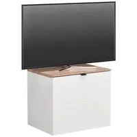 Hom`in KOMODA POD TELEVIZI, dub artisan, bílá, 60/62/44 cm