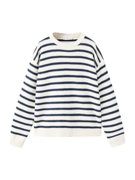 MANGO KIDS Sveter 'DYLAN'  tmavomodrá / šedobiela