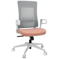MID.YOU OTOČNÁ ŽIDLE, síťovina, plochá tkanina, šedá, růžová
