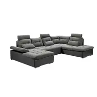 MID.YOU ROHOVÁ SEDAČKA, textil, šedá, černá