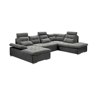 MID.YOU ROHOVÁ SEDAČKA, textil, šedá, černá