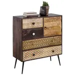 Landscape KOMODA, mangové dřevo, vícebarevná, 80/90/35 cm