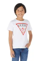 Dětské bavlněné tričko Guess bílá barva, s potiskem
