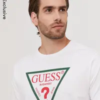 Tričko Guess pánské, bílá barva, s potiskem