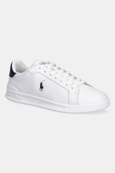 Kožené boty Polo Ralph Lauren bílá barva