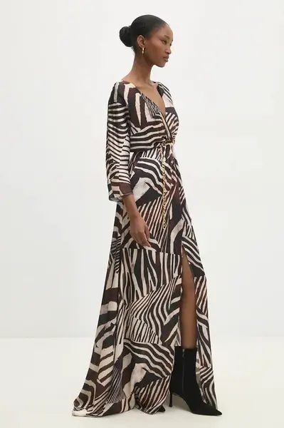 Šaty Answear.LAB hnědá barva, maxi