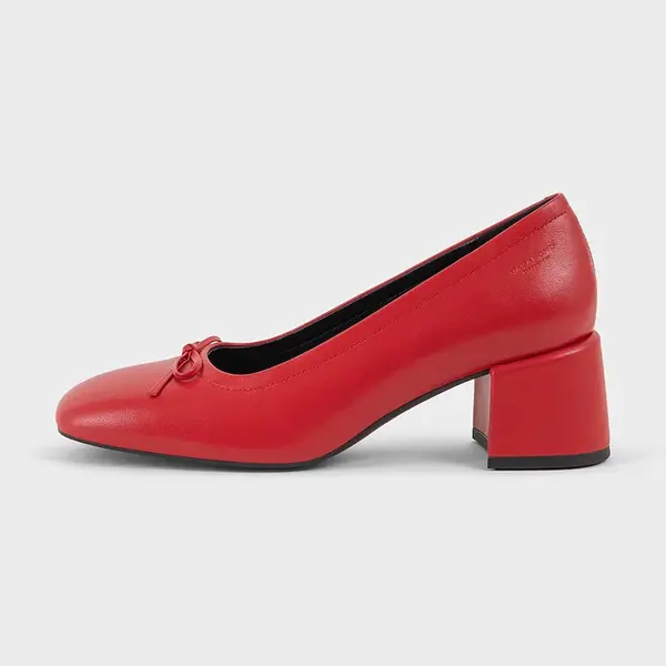 Kožené lodičky Vagabond Shoemakers ADISON červená barva, na podpatku, 5939-001-48