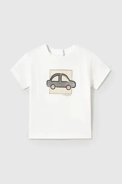 Dětské tričko Mayoral bílá barva, s potiskem, 1052