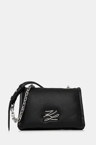 Kožená kabelka Karl Lagerfeld černá barva, A1W30175