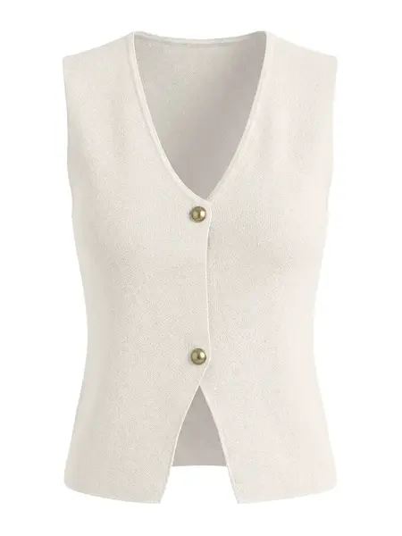Imily Bela Pletená vesta  biela