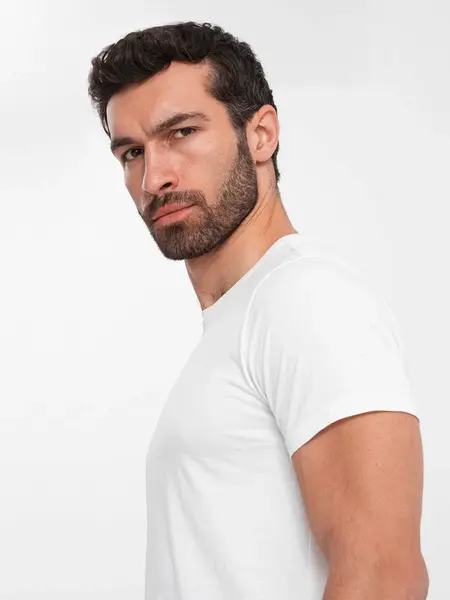 Ombre Men's BASIC classic cotton T-shirt - white