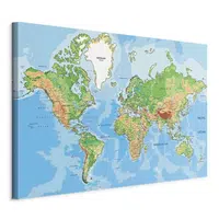 artgeist MALBA NA PLÁTNĚ, mapa světa, 90/60/1,2 cm