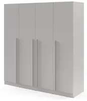 Čtyřdveřová šatní skříň arturo - platinová šedá