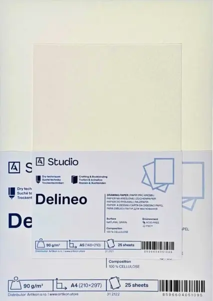Kreslicí papír Delineo 90g A4, 25 listů