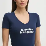 Bavlněné tričko La Petite Française THIBAULT tmavomodrá barva, THIBAULT