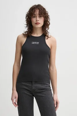 Bavlněný top Levi's černá barva, A9415