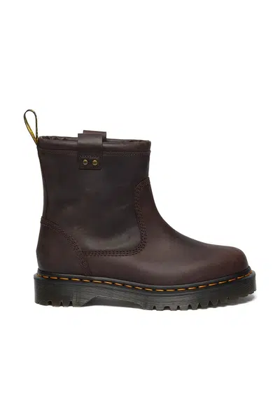 Kožené kotníkové boty Dr. Martens Anistone Lo dámské, hnědá barva, na plochém podpatku, DM31880201