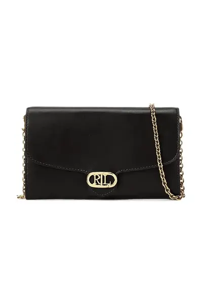 Kožená kabelka Lauren Ralph Lauren černá barva, 432964152