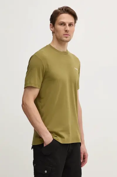 Bavlněné tričko Calvin Klein zelená barva, K10K109894