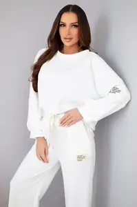 Kesi Włoski Dámská souprava máslo mikina + kalhoty bílý