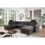 Sit & More SEDACÍ SOUPRAVA, textil, tmavě šedá