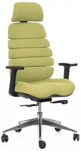 MERCURY Ergonomická kancelářská židle SPINE zelená, s opěrkou hlavy