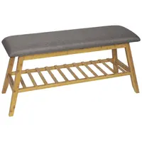 Carryhome LAVICE S BOTNÍKEM, šedá, přírodní barvy, 90/45/30 cm