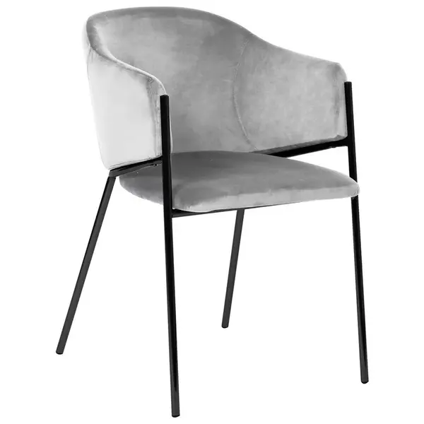 Livetastic ŽIDLE S PODRUČKAMI, samet, černá, světle šedá