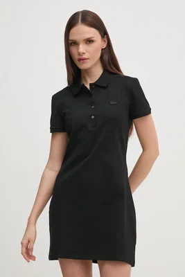 Šaty Lacoste černá barva, mini, jednoduché, EF5473-001