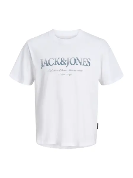 JACK & JONES Tričko 'JJDevin Daytona'  zafírová / biela