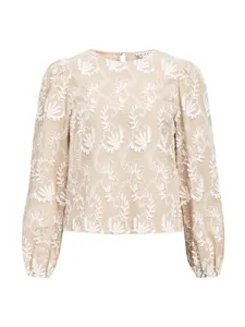 OBJECT Blúzka 'OBJMya'  tmavobéžová / biela