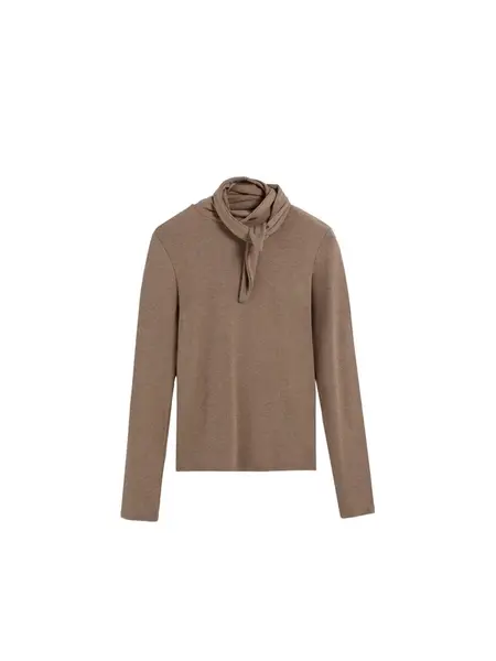 Scalpers Blúzka  hnedá melírovaná