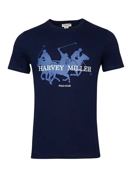 HARVEY MILLER Tričko  kráľovská modrá / tmavomodrá / biela