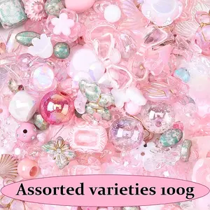 100G 10 Styles Transparent Acrylic Beads