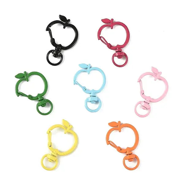 15Pcs Spray Painted Alloy Swivel Lobster Claw Clasps
