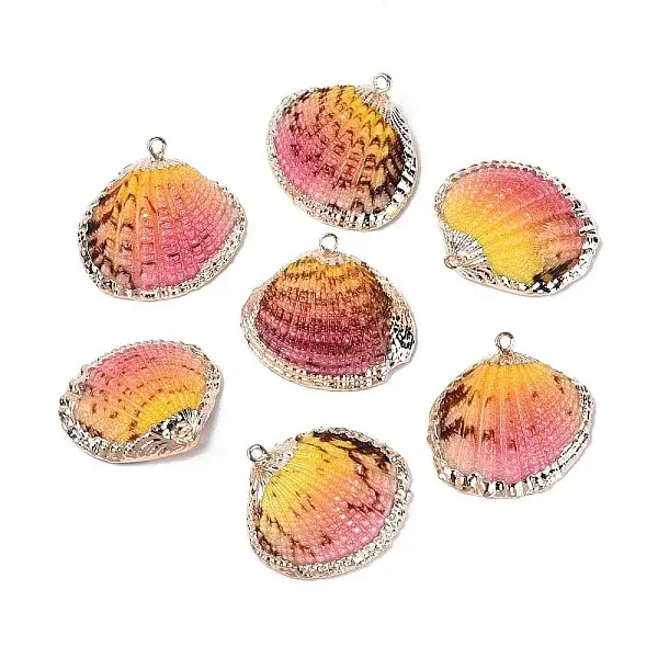Spray Paint & Electroplate Natural Sea Shell Pendants