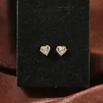 Brass Micro Pave Clear Cubic Zirconia Stud Earrings for Women